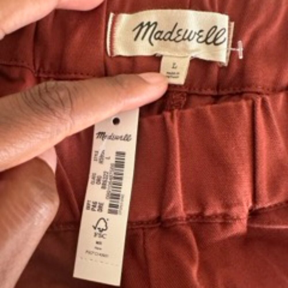 NWT Madewell Pull-on Shorts in Dusty Redwood - Size L - Picture 8 of 10